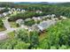 Aerial view of a residential neighborhood with lush green trees and well-maintained homes; a serene community at 5925 Crescent Landing Dr, Cumming, GA 30028