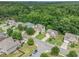 Aerial view of a neighborhood with lush trees and well-maintained homes; beautiful suburban landscape at 5925 Crescent Landing Dr, Cumming, GA 30028