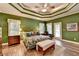 Bright bedroom featuring a trey ceiling, and a door for outdoor access at 1640 Mount Mckinley Dr, Grayson, GA 30017