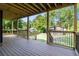 Inviting back deck with wood flooring, railings, and steps leading to a private backyard at 2608 Argo Drive Southeast Se Dr, Smyrna, GA 30080
