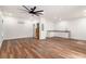 Spacious bonus room with hardwood floors, recessed lighting, kitchenette and ceiling fan at 2608 Argo Drive Southeast Se Dr, Smyrna, GA 30080