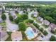 Aerial view showcasing the neighborhood, community pool, and playground at 3610 Chestnut Meadows Dr, Douglasville, GA 30135