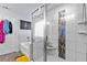 Elegant bathroom with a soaking tub, glass shower, and modern fixtures in a serene setting at 108 Fountain Oak, Villa Rica, GA 30180
