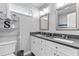 This bathroom features a double sink vanity with modern fixtures and ample storage at 108 Fountain Oak, Villa Rica, GA 30180