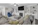 Cozy living room with a fireplace, custom built-ins, and a comfortable seating area at 1840 Tululah Trl, Smyrna, GA 30082