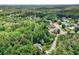 An aerial view of the community with lush greenery, pool, and tennis courts, creating a picturesque neighborhood at 245 River Laurel Way, Woodstock, GA 30188