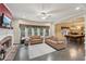Spacious living room, with access to both the game room and fireplace at 245 River Laurel Way, Woodstock, GA 30188