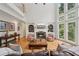 Spacious living room with large windows, built-in shelves, and a cozy fireplace at 245 River Laurel Way, Woodstock, GA 30188