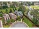 Aerial shot showcasing the property's prime location, manicured lawn, and proximity to nearby amenities and green spaces at 10731 Bossier Dr, Johns Creek, GA 30022