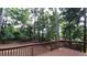 View from deck overlooking a tranquil, wooded backyard at 5190 Southlake Dr, Alpharetta, GA 30005