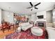 Open-concept living area with a modern kitchen, dining space, and comfortable seating, perfect for entertaining at 1376 Parkview Ne Ln, Atlanta, GA 30324