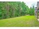 Large backyard with lush green space and mature trees, perfect for recreation and outdoor enjoyment at 3280 Hallmark Ln, Buford, GA 30519