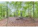 Outdoor recreation and entertainment area with fire pit, swings, and mature trees at 5609 Twin Oak Dr, Douglasville, GA 30135