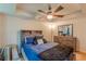 Bedroom with wood floors and ceiling fan at 5609 Twin Oak Dr, Douglasville, GA 30135