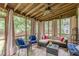 Relaxing screened porch with wicker furniture and a ceiling fan for outdoor comfort at 5609 Twin Oak Dr, Douglasville, GA 30135