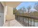 Private balcony with serene lake views and wrought iron railing at 1800 Clairmont #428 Lk # A428, Decatur, GA 30033