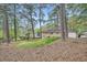 Spacious backyard with mature trees and sloped terrain at 4089 Menlo Dr, Tucker, GA 30084