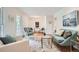 Bright living room featuring hardwood floors, modern sofas, elegant decor, and abundant natural light at 4089 Menlo Dr, Tucker, GA 30084