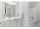 Bathroom featuring a single vanity and a shower over tub at 4987 Day Lily Nw Way, Acworth, GA 30102