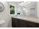 Bathroom with updated dark cabinets and countertops at 4987 Day Lily Nw Way, Acworth, GA 30102