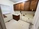 Functional laundry room with cabinets, a sink, and a window for natural light at 71 Southern Golf Ct, Fayetteville, GA 30215