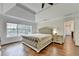 Spacious main bedroom with hardwood floors, tray ceiling, and a large window with natural light at 189 Azalea Chase Dr, Suwanee, GA 30024