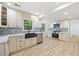 A bright eat-in kitchen features white cabinets, stainless appliances, and a backsplash to the ceiling at 1172 Colony Dr, Marietta, GA 30068