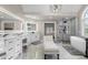 Elegant bathroom with double vanities, marble countertops, walk-in shower, and soaking tub at 5755 Riley Rd, Cumming, GA 30028