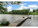 Picturesque lake view with a wooden dock extending into the water, perfect for relaxing and enjoying the scenery at 5755 Riley Rd, Cumming, GA 30028