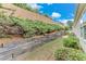 Backyard featuring a retaining wall and privacy fence at 936 Village View Cir, Loganville, GA 30052