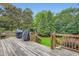 Wooden back deck overlooking a fenced-in yard with a lush green space at 2676 Varner Ne Dr, Atlanta, GA 30345