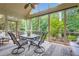 Relaxing screened porch with outdoor furniture and a view of the green backyard at 2676 Varner Ne Dr, Atlanta, GA 30345