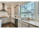 Well-lit kitchen featuring stainless steel appliances, white subway tile backsplash, and light gray cabinets at 816 S Columbia Dr, Decatur, GA 30030