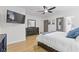 A bedroom features neutral walls, dark wood furniture, and ample closet space at 2728 Mcafee Rd, Decatur, GA 30032