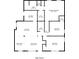 Floorplan showing layout of home with three bedrooms, two bathrooms, kitchen, living room and laundry room at 2728 Mcafee Rd, Decatur, GA 30032