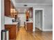 Efficient kitchen with stainless steel appliances, wooden cabinets, and modern countertops at 733 Frederica Ne St # 7, Atlanta, GA 30306