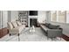 Bright living room with modern furnishings, a fireplace, and large windows at 804 Whittington Sw Pkwy, Marietta, GA 30060