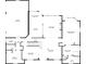 Floor plan featuring the layout of the first floor including living spaces and the primary bedroom at 5661 Rutland Trce, Lithonia, GA 30058