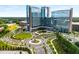 An aerial view displays medical buildings, surrounding roads, sidewalks, greenery, and parking at 1378 Sheffield Glen Ne Way, Atlanta, GA 30329