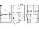 Detailed floor plan outlining room dimensions for the first, second, and third floors, along with garage and laundry at 1378 Sheffield Glen Ne Way, Atlanta, GA 30329