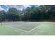 Well-maintained outdoor tennis court with a new surface and surrounded by mature trees at 1813 Baldwin Farms Dr, Marietta, GA 30068