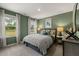 Bedroom with green walls and a view of nature through two windows at 221 Paisley Way, Locust Grove, GA 30248
