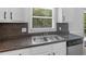 Close-up of the kitchen sink, stainless steel appliances, and sleek countertops at 4720 Hull Rd, Conyers, GA 30094