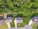 Aerial view of the property showing the house, lush backyard, and surrounding trees at 4090 Sierra Knolls Ct, Cumming, GA 30040