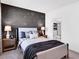 Modern bedroom featuring a chalkboard wall with science diagrams and ensuite bathroom at 330 Meacham Ct, Dacula, GA 30019