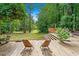 Enjoy nature in this backyard with a deck, steps, and views of the forest and yard at 3620 Beaver Cove Rd, Cumming, GA 30041