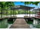 Covered dock with multiple boat slips, perfect for enjoying water activities on the lake at 3620 Beaver Cove Rd, Cumming, GA 30041