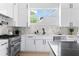 Well-lit kitchen features stainless steel appliances, modern white cabinets and a stylish backsplash at 2808 Hosea L Williams Dr, Atlanta, GA 30317