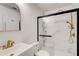 Updated bathroom with glass shower doors, a modern shower head, and sleek fixtures at 3076 Montheath Pass, Duluth, GA 30096