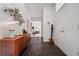 Foyer with slate tile flooring and mid-century modern decor at 2072 Castleway Ne Dr, Atlanta, GA 30345
